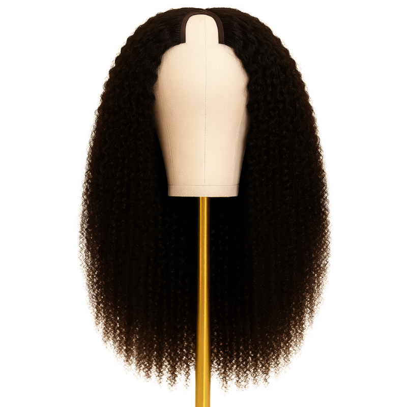 U-part wig Raw Hair Burmese Kinky Curl