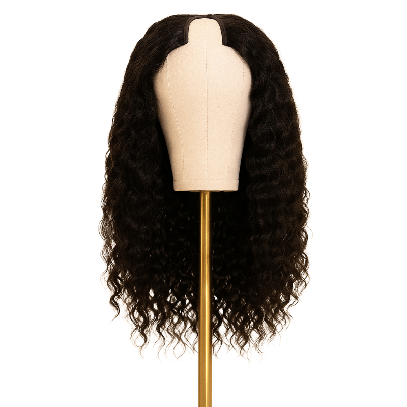 Raw Hair Cambodian Wavy Curl U-part wig