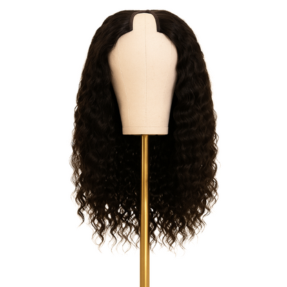 Raw Hair Cambodian Wavy Curl U-part wig