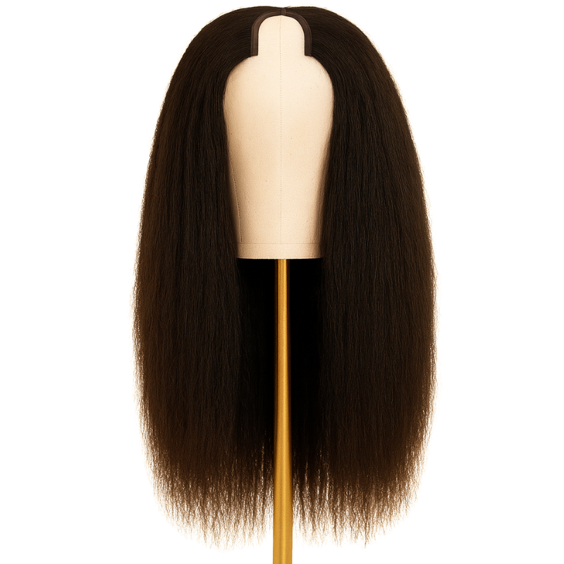 U-part wig Raw Hair Burmese Kinky Straight