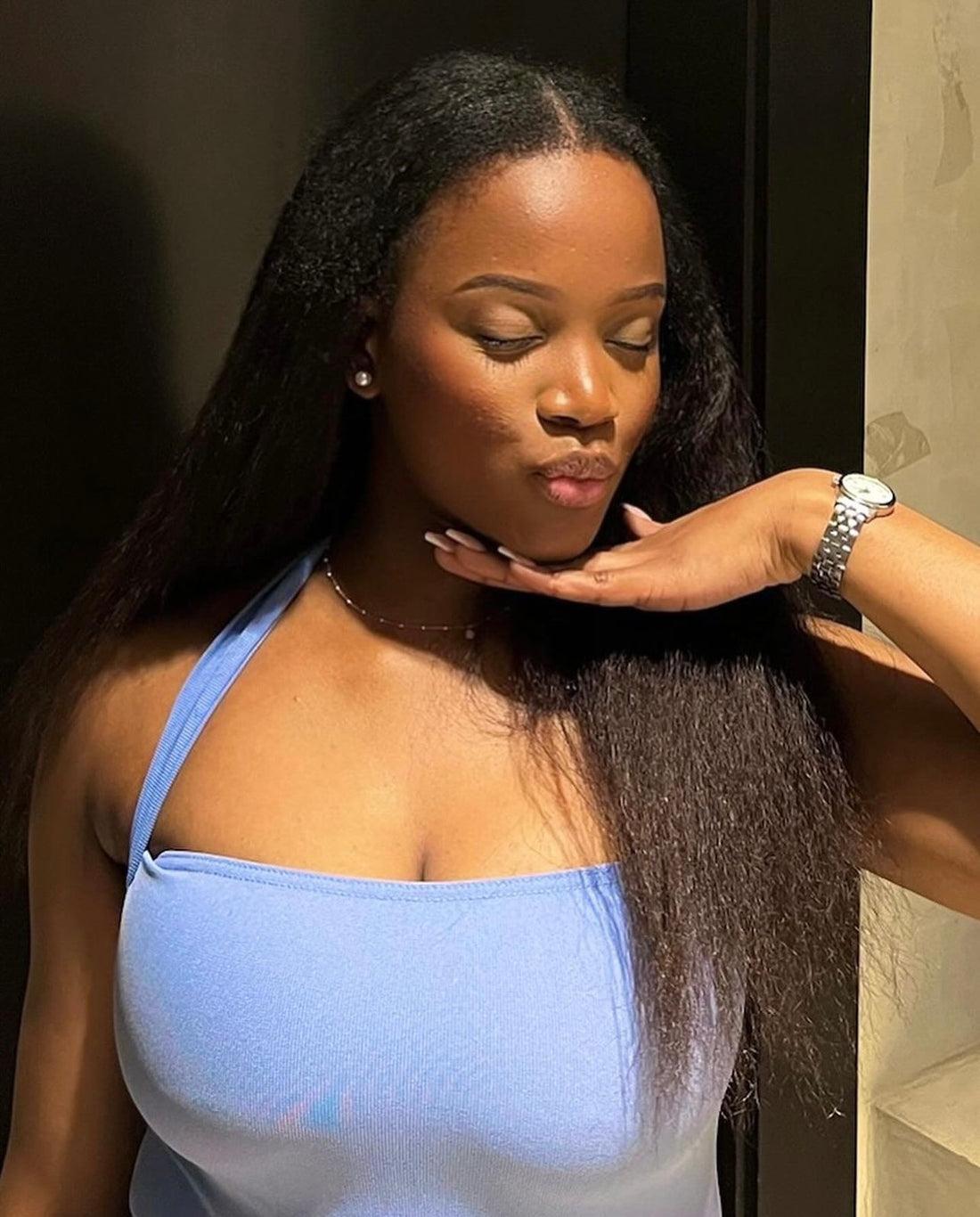 U-part wig Raw Hair Burmese Kinky Straight