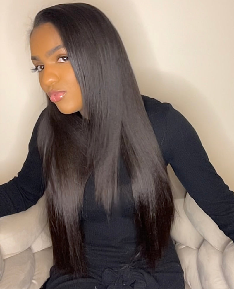 U-part wig Raw Hair YAKI Straight