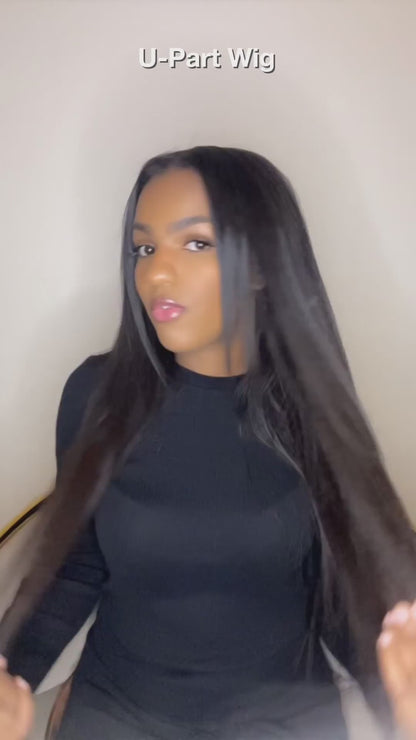 U-part wig Raw Hair YAKI Straight